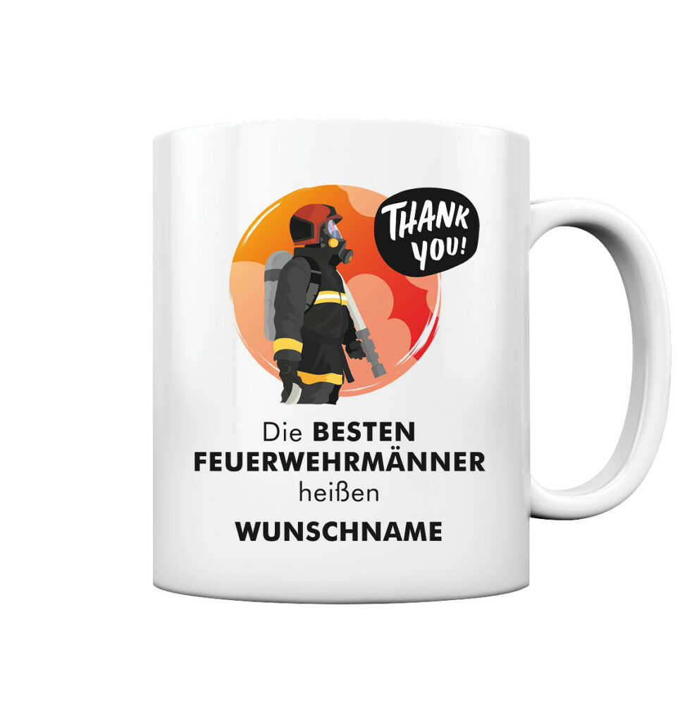 Personalisierte Feuerwehrtasse Mit Namen – Keramik, Spülmaschinenfest, Perfektes Geschenk Für Feuerwehrleute